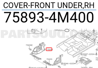 Nissan 758934M400 COVER-FRONT UNDER,RH
