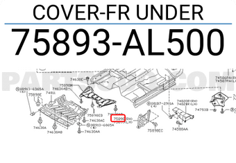 Nissan 75893AL500 COVER-FR UNDER
