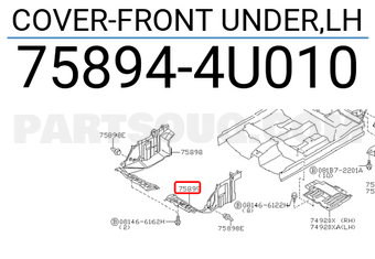 Nissan 758944U010 COVER-FRONT UNDER,LH