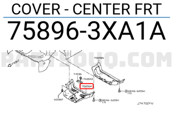 Nissan 758963XA1A COVER - CENTER FRT