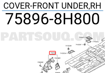 Nissan 758968H800 COVER-FRONT UNDER,RH
