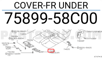 Nissan 7589958C00 COVER-FR UNDER