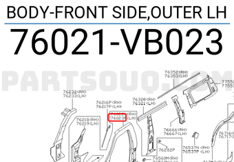 Nissan 76021VB023 BODY-FRONT SIDE,OUTER LH