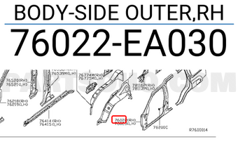 Nissan 76022EA030 BODY-SIDE OUTER,RH