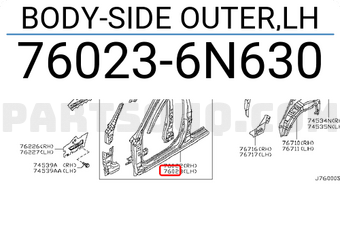 Nissan 760236N630 BODY-SIDE OUTER,LH