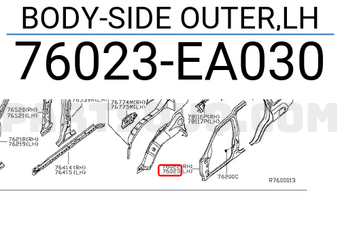 Nissan 76023EA030 BODY-SIDE OUTER,LH
