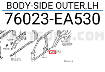 Nissan 76023EA530 BODY-SIDE OUTER,LH