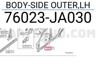 Nissan 76023JA030 BODY-SIDE OUTER,LH