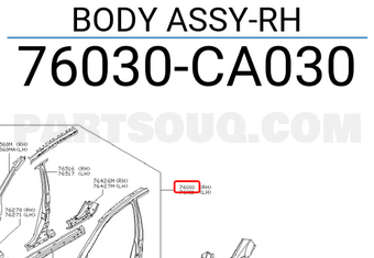 Nissan 76030CA030 BODY ASSY-RH