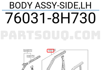 Nissan 760318H730 BODY ASSY-SIDE,LH