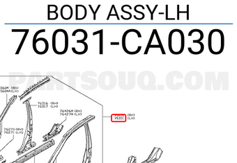 Nissan 76031CA030 BODY ASSY-LH