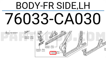 Nissan 76033CA030 BODY-FR SIDE,LH