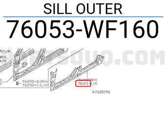 Nissan 76053WF160 SILL OUTER