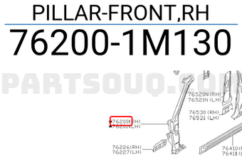 Nissan 762001M130 PILLAR-FRONT,RH