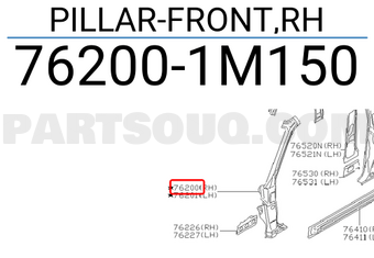 Nissan 762001M150 PILLAR-FRONT,RH