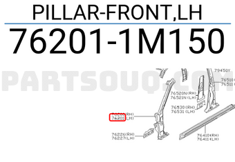 Nissan 762011M150 PILLAR-FRONT,LH