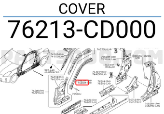 Nissan 76213CD000 COVER