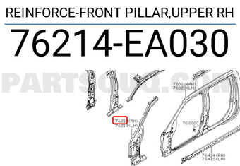 Nissan 76214EA030 REINFORCE-FRONT PILLAR,UPPER RH