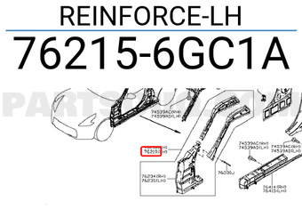 Nissan 762156GC1A REINFORCE-LH