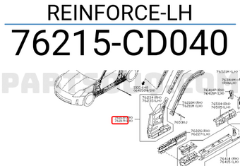 Nissan 76215CD040 REINFORCE-LH