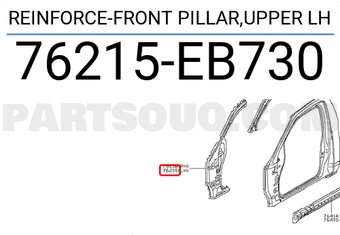 Nissan 76215EB730 REINFORCE-FRONT PILLAR,UPPER LH