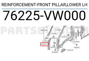 Nissan 76225VW000 REINFORCEMENT-FRONT PILLAR,LOWER LH