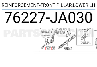 Nissan 76227JA030 REINFORCEMENT-FRONT PILLAR,LOWER LH