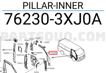 Nissan 762303XJ0A PILLAR-INNER