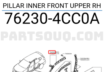 Nissan 762304CC0A PILLAR INNER FRONT UPPER RH