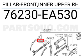 Nissan 76230EA530 PILLAR-FRONT,INNER UPPER RH