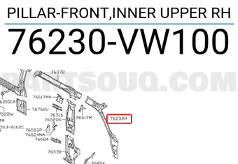 Nissan 76230VW100 PILLAR-FRONT,INNER UPPER RH
