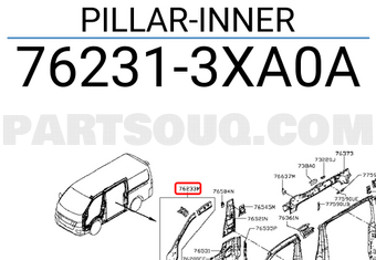 Nissan 762313XA0A PILLAR-INNER