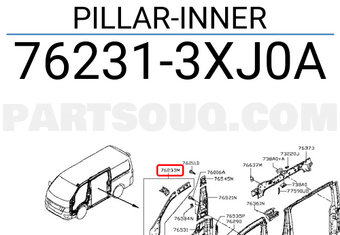 Nissan 762313XJ0A PILLAR-INNER