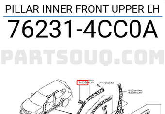 Nissan 762314CC0A PILLAR INNER FRONT UPPER LH
