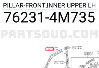 Nissan 762314M735 PILLAR-FRONT,INNER UPPER LH