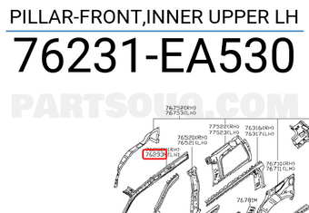 Nissan 76231EA530 PILLAR-FRONT,INNER UPPER LH