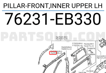 Nissan 76231EB330 PILLAR-FRONT,INNER UPPER LH