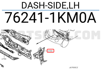 Nissan 762411KM0A DASH-SIDE,LH