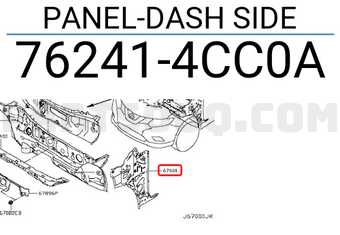 Nissan 762414CC0A PANEL-DASH SIDE