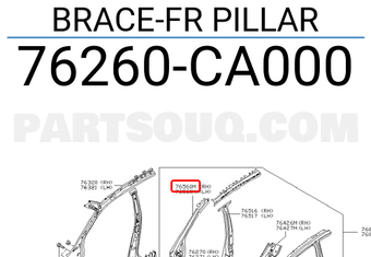 Nissan 76260CA000 BRACE-FR PILLAR