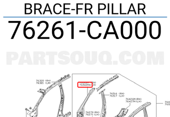 Nissan 76261CA000 BRACE-FR PILLAR