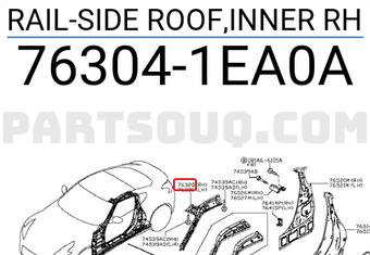 Nissan 763041EA0A RAIL-SIDE ROOF,INNER RH