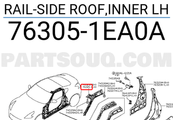 Nissan 763051EA0A RAIL-SIDE ROOF,INNER LH