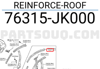 Nissan 76315JK000 REINFORCE-ROOF