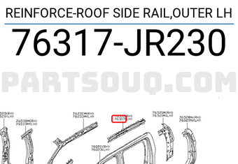 Nissan 76317JR230 REINFORCE-ROOF SIDE RAIL,OUTER LH