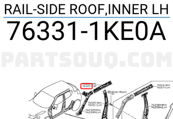 Nissan 763311KE0A RAIL-SIDE ROOF,INNER LH