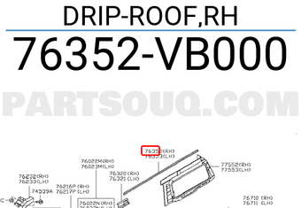 Nissan 76352VB000 DRIP-ROOF,RH