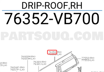 Nissan 76352VB700 DRIP-ROOF,RH
