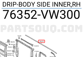 Nissan 76352VW300 DRIP-BODY SIDE INNER,RH
