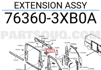 Nissan 763603XB0A EXTENSION ASSY